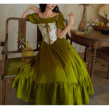 花鳥画の刺繍コルセット