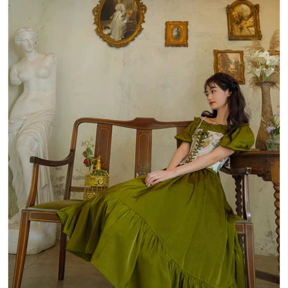 花鳥画の刺繍コルセット