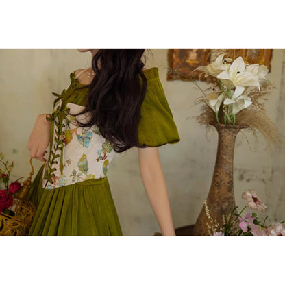 花鳥画の刺繍コルセット