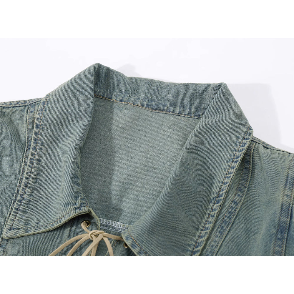 ウォッシュドデニムショートシャツ