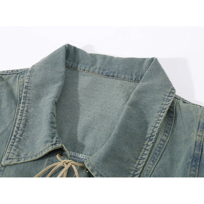 ウォッシュドデニムショートシャツ