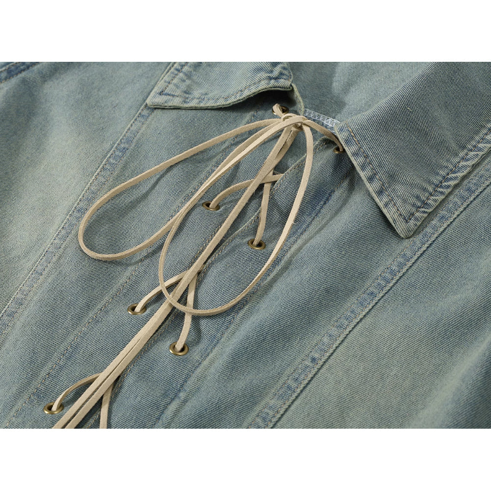 ウォッシュドデニムショートシャツ