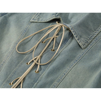 ウォッシュドデニムショートシャツ