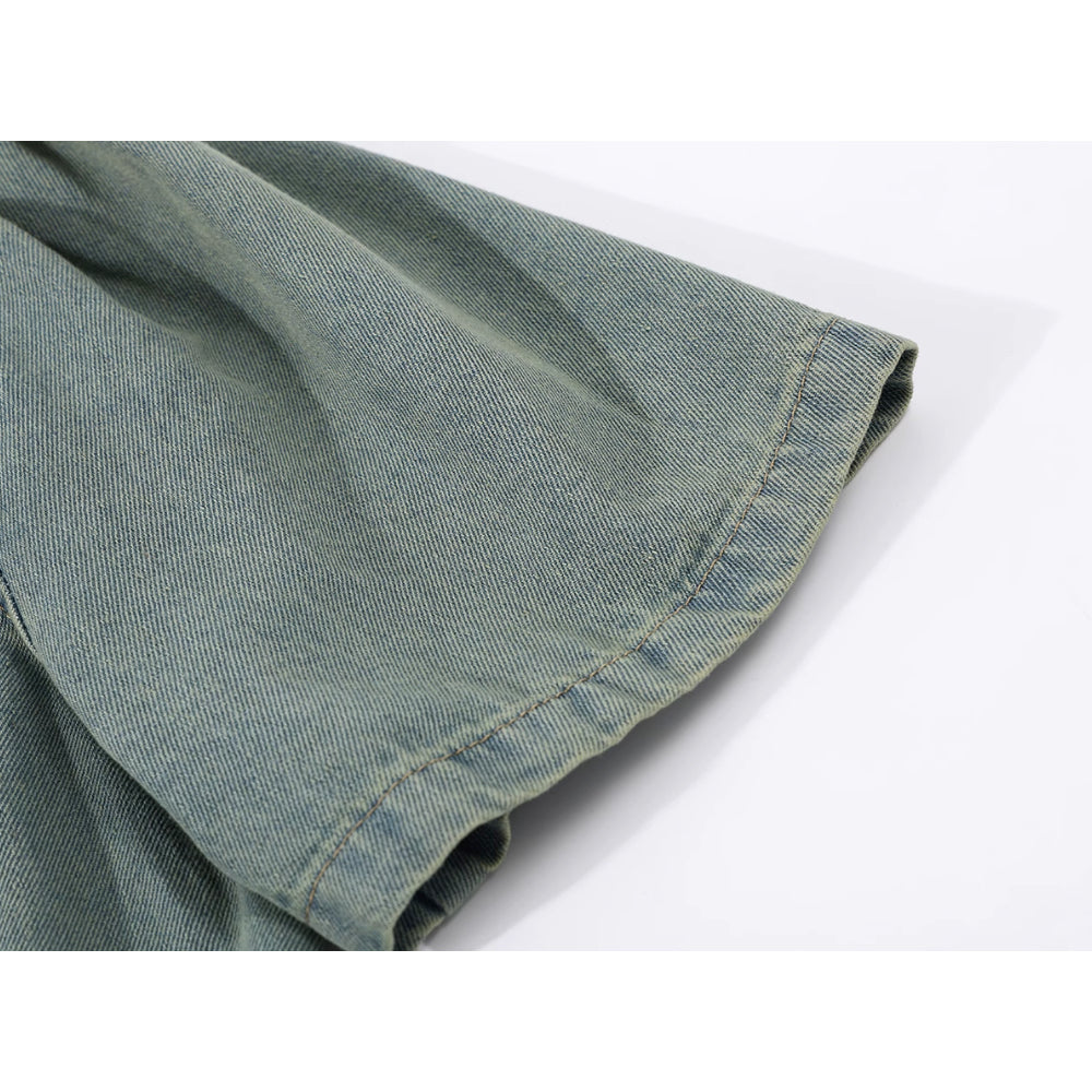 ウォッシュドデニムショートシャツ