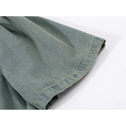 ウォッシュドデニムショートシャツ