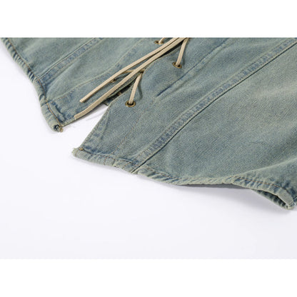 ウォッシュドデニムショートシャツ