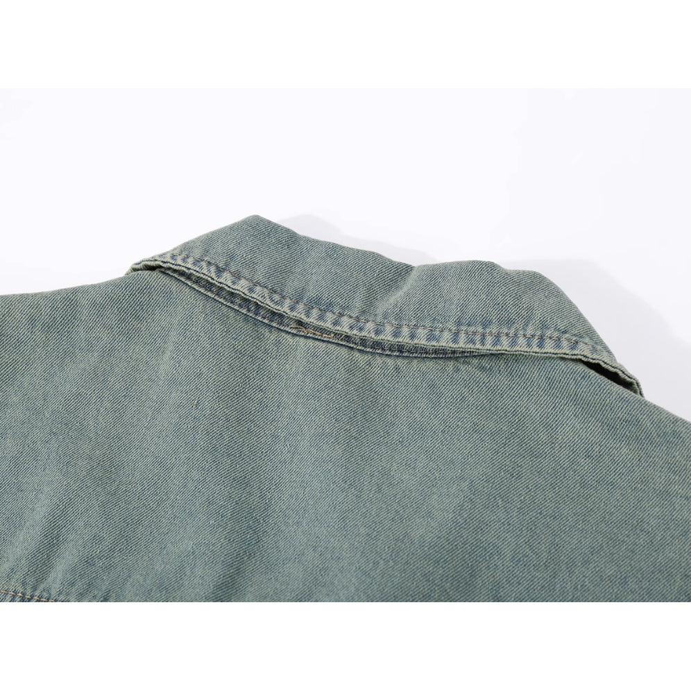 ウォッシュドデニムショートシャツ