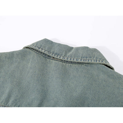 ウォッシュドデニムショートシャツ