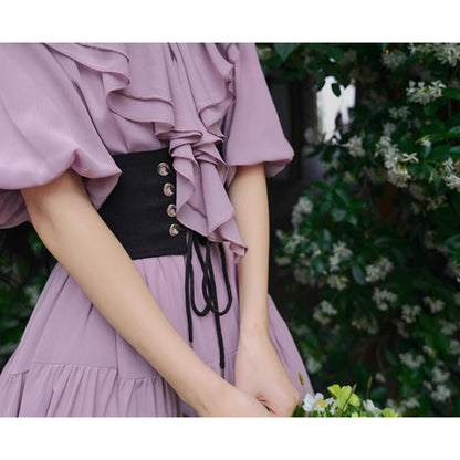 霧紫のお嬢様のロングワンピース