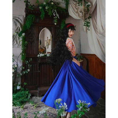 紺青の瑠璃色アンブレラスカート