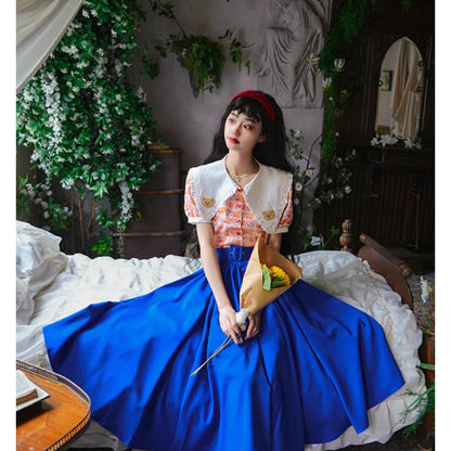 紺青の瑠璃色アンブレラスカート