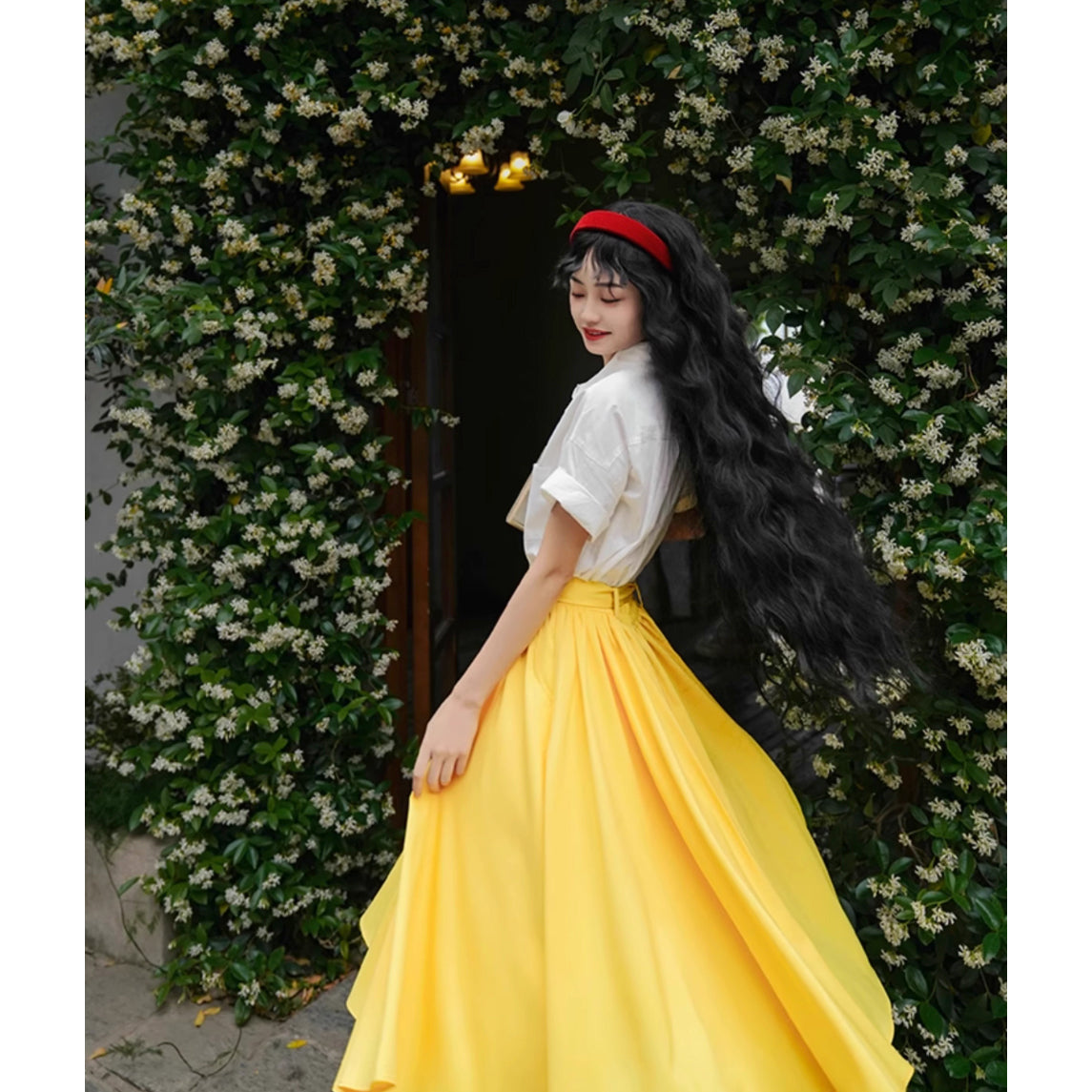 蒲公英色のアンブレラスカート