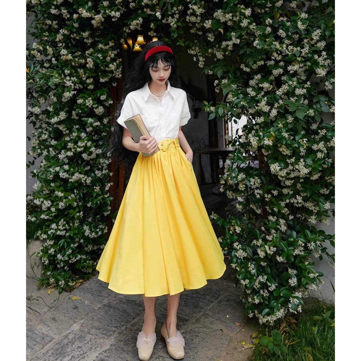 蒲公英色のアンブレラスカート