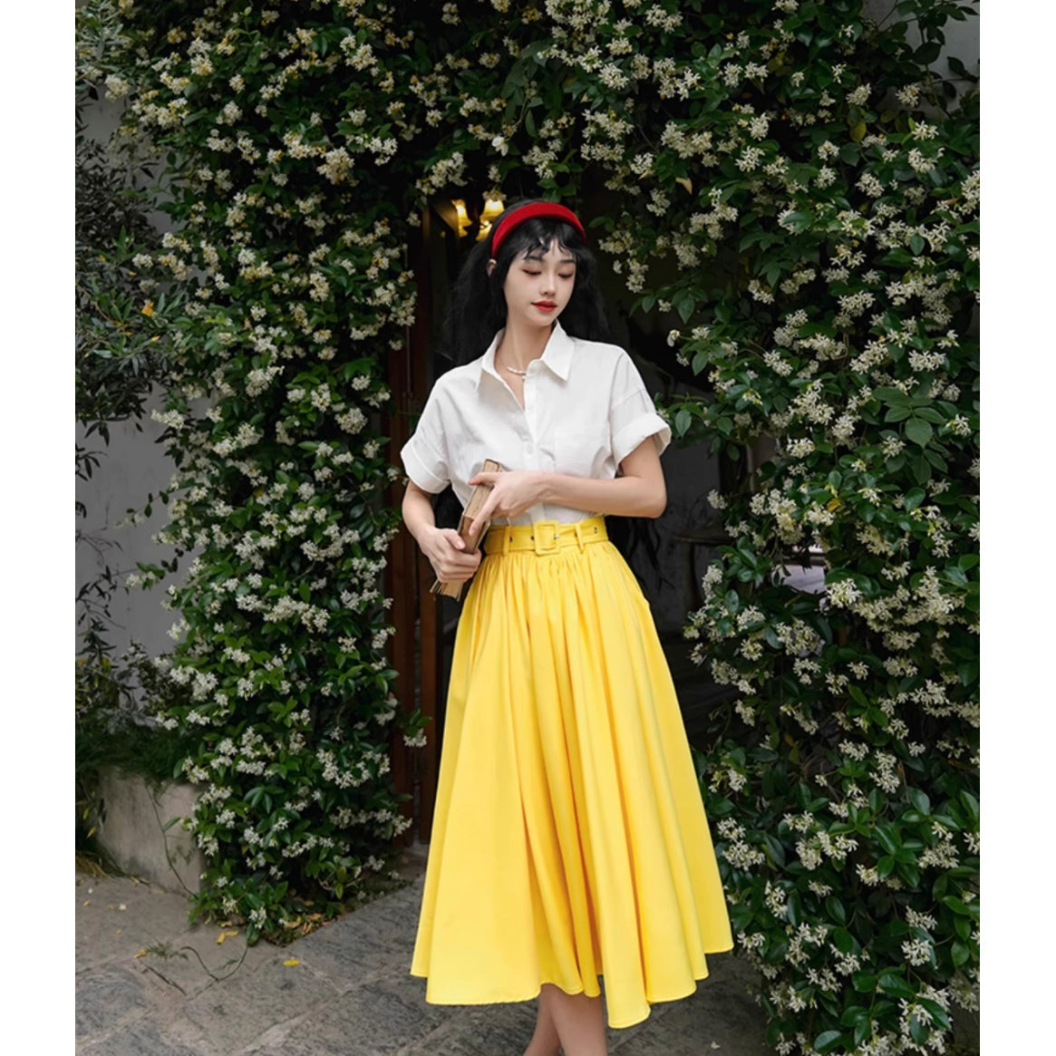 蒲公英色のアンブレラスカート