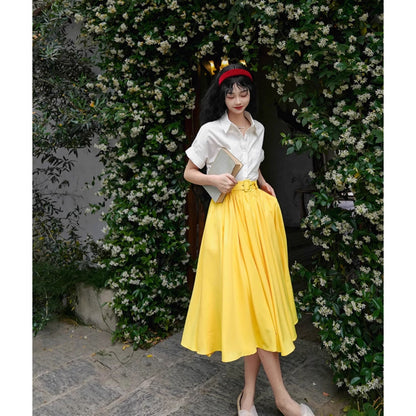 蒲公英色のアンブレラスカート