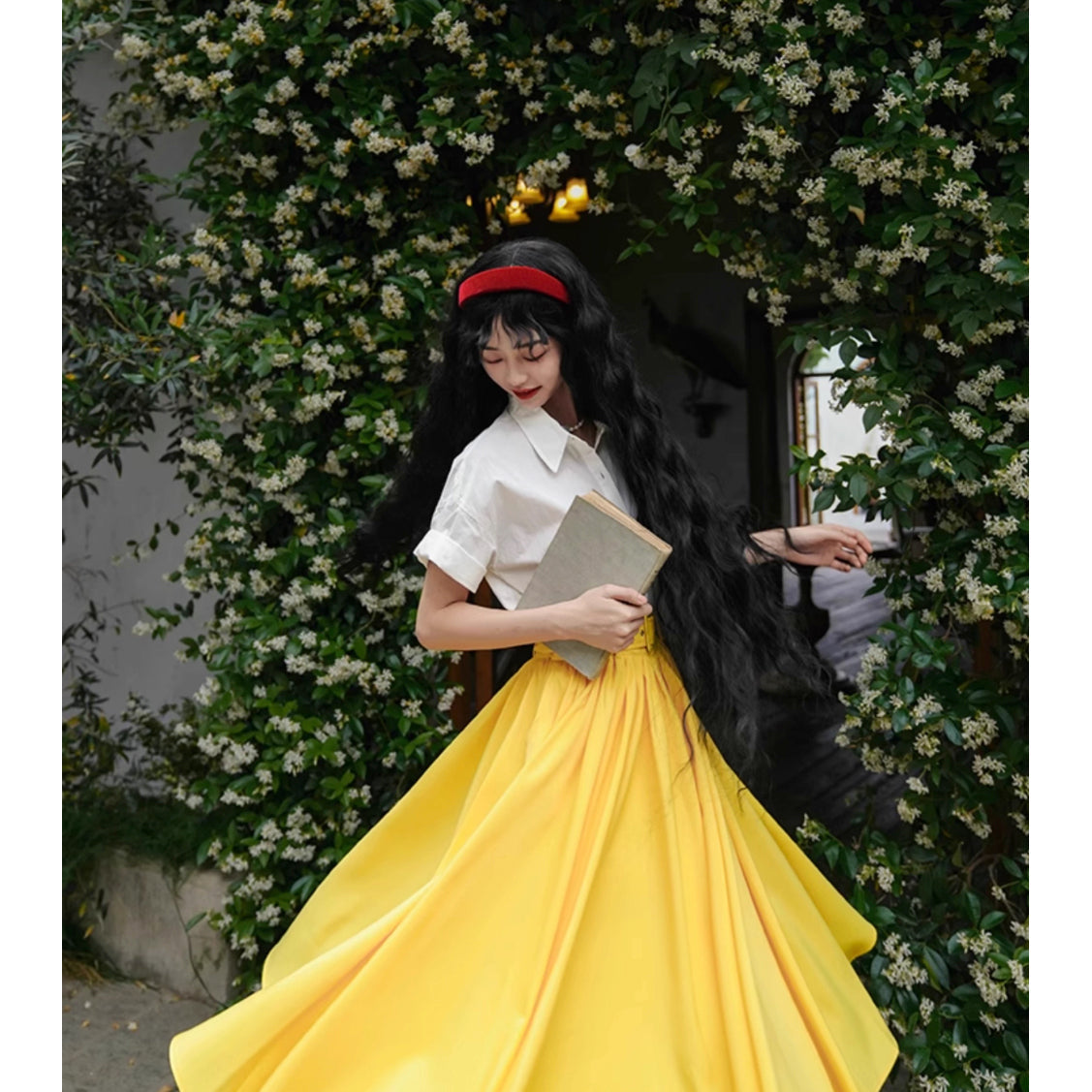 蒲公英色のアンブレラスカート