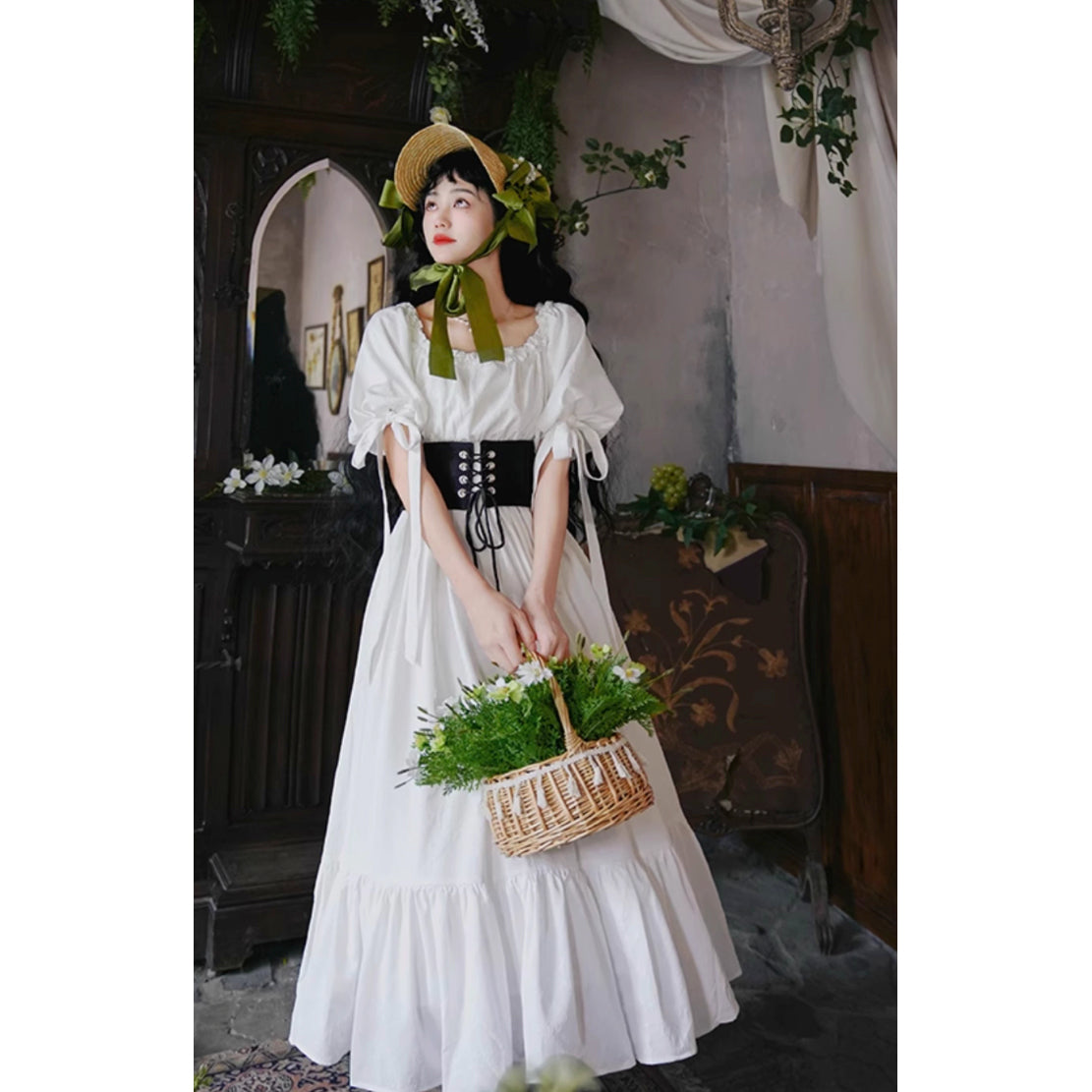 伯爵のお嬢様のロングワンピース