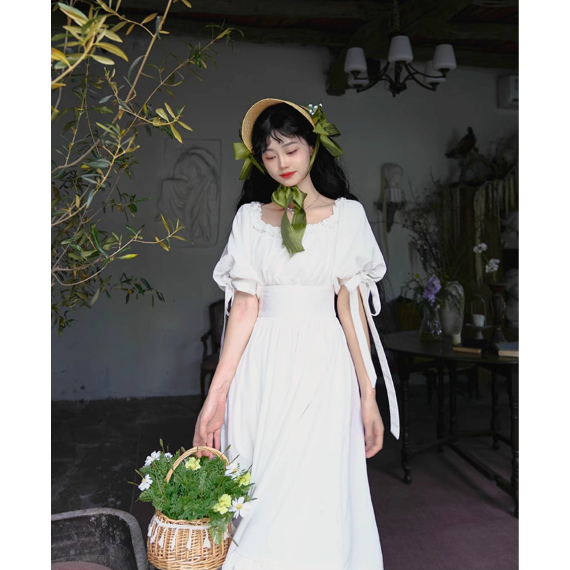 伯爵のお嬢様のロングワンピース