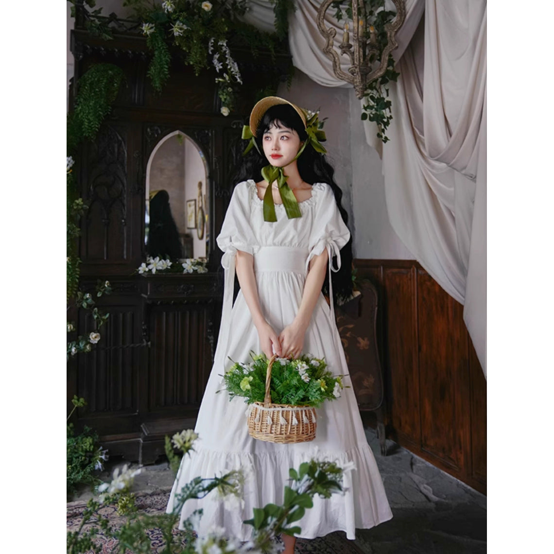 伯爵のお嬢様のロングワンピース