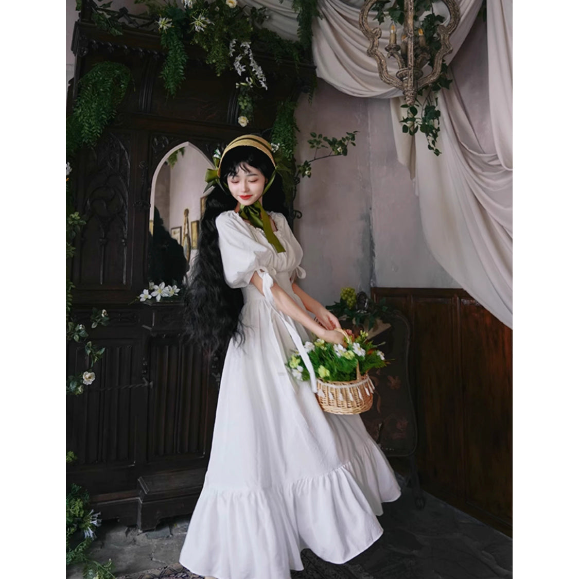 伯爵のお嬢様のロングワンピース