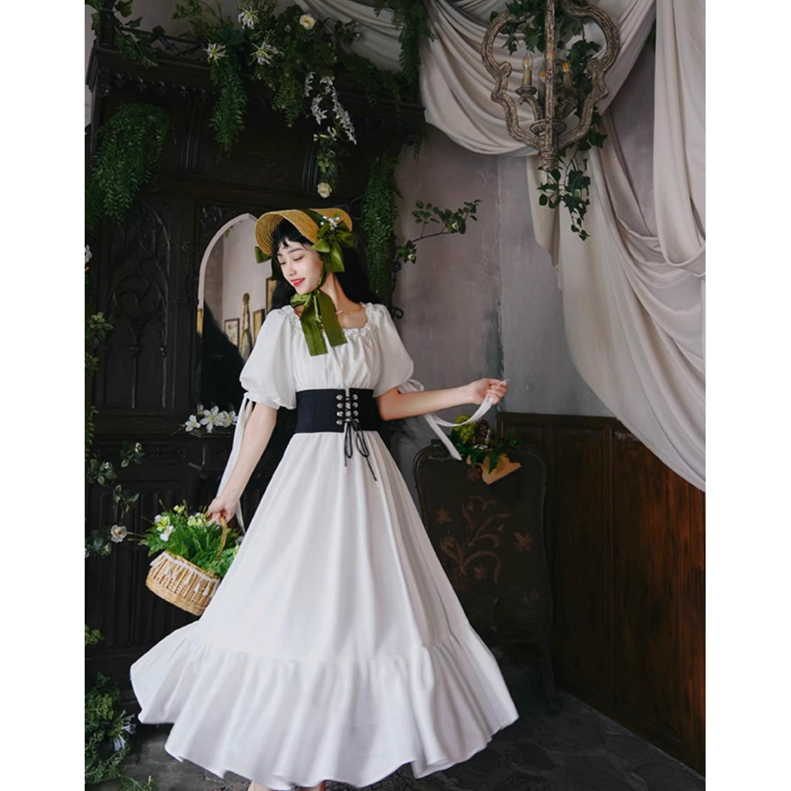 伯爵のお嬢様のロングワンピース