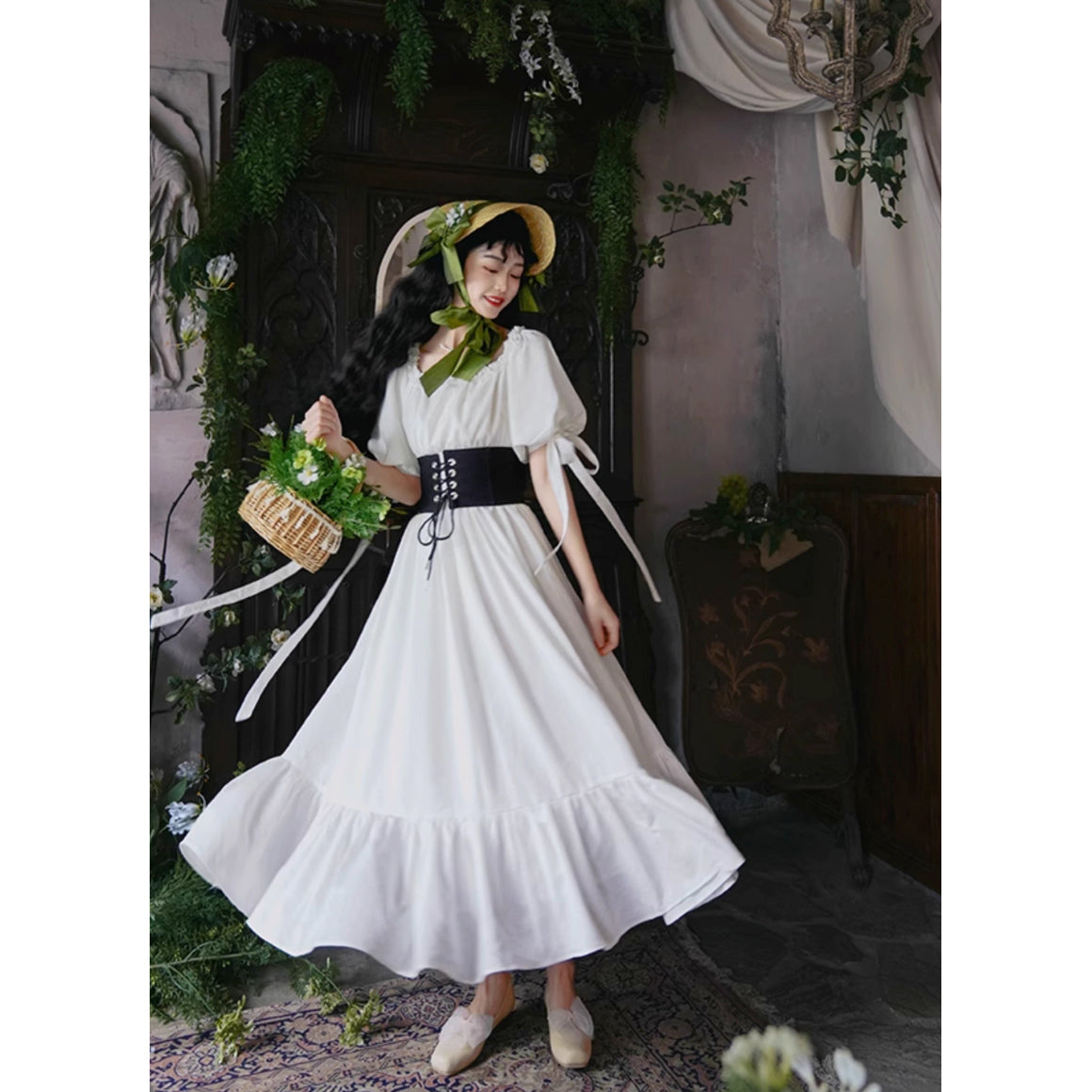 伯爵のお嬢様のロングワンピース