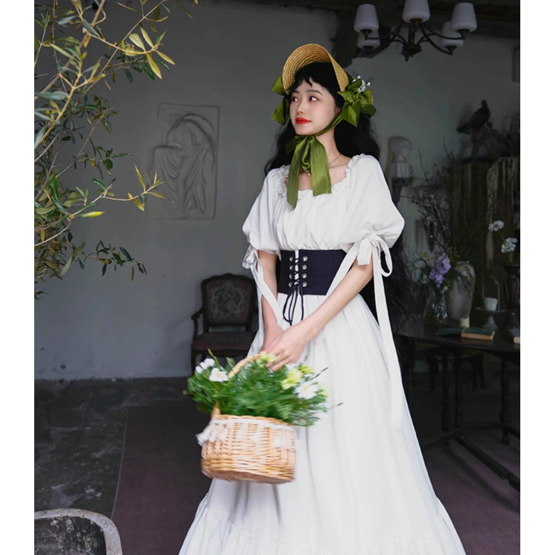 伯爵のお嬢様のロングワンピース