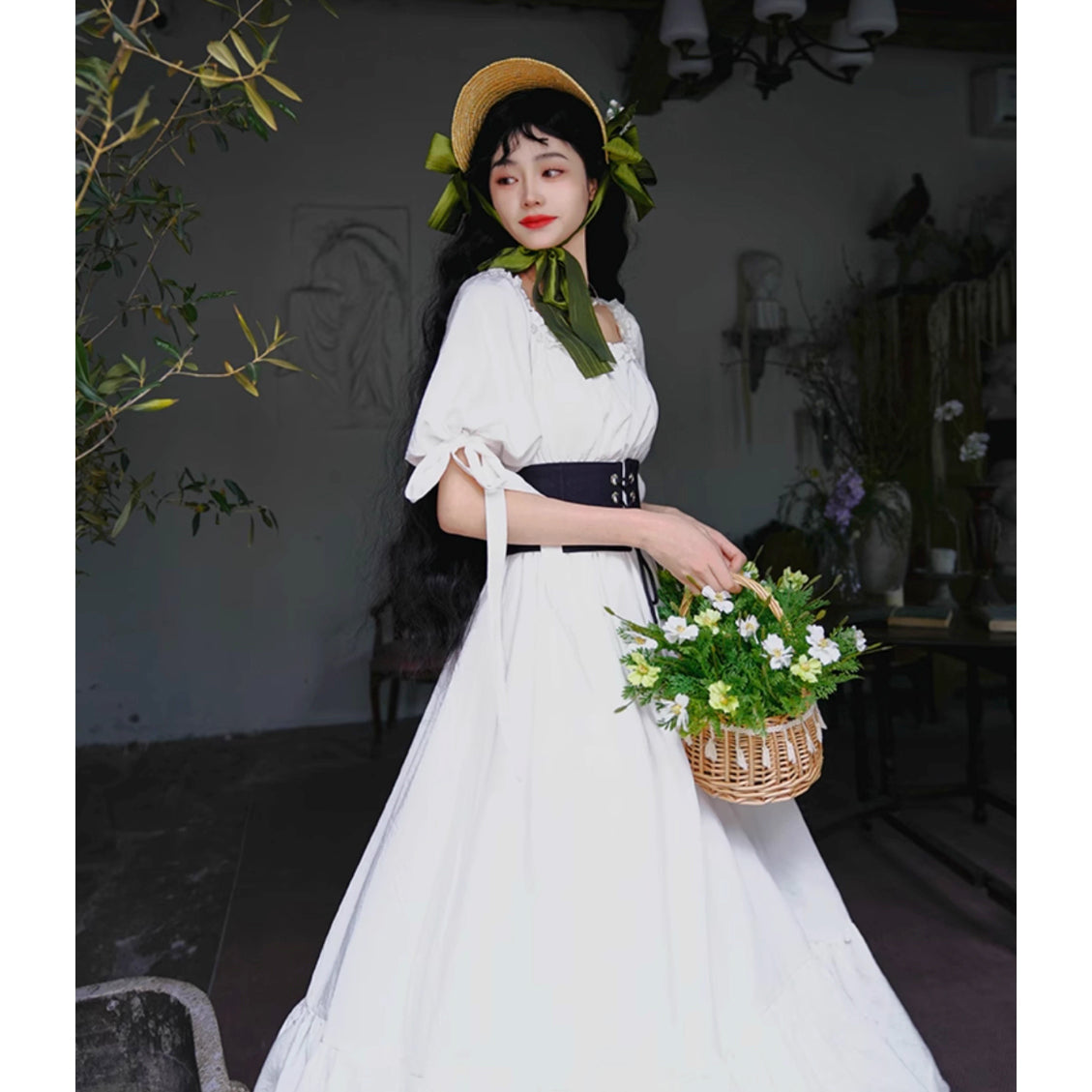 伯爵のお嬢様のロングワンピース