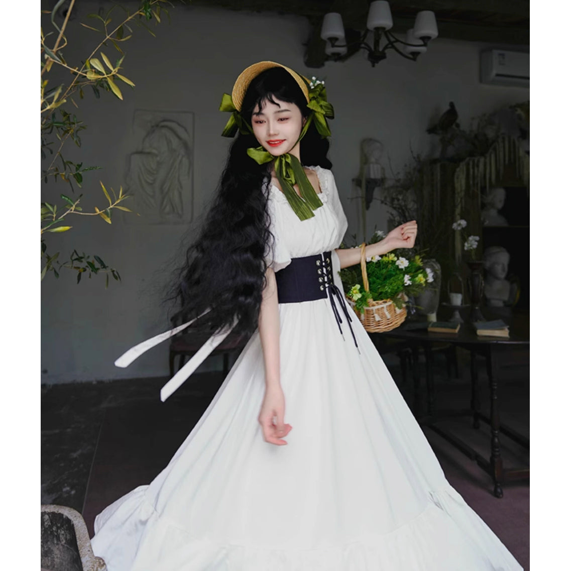 伯爵のお嬢様のロングワンピース