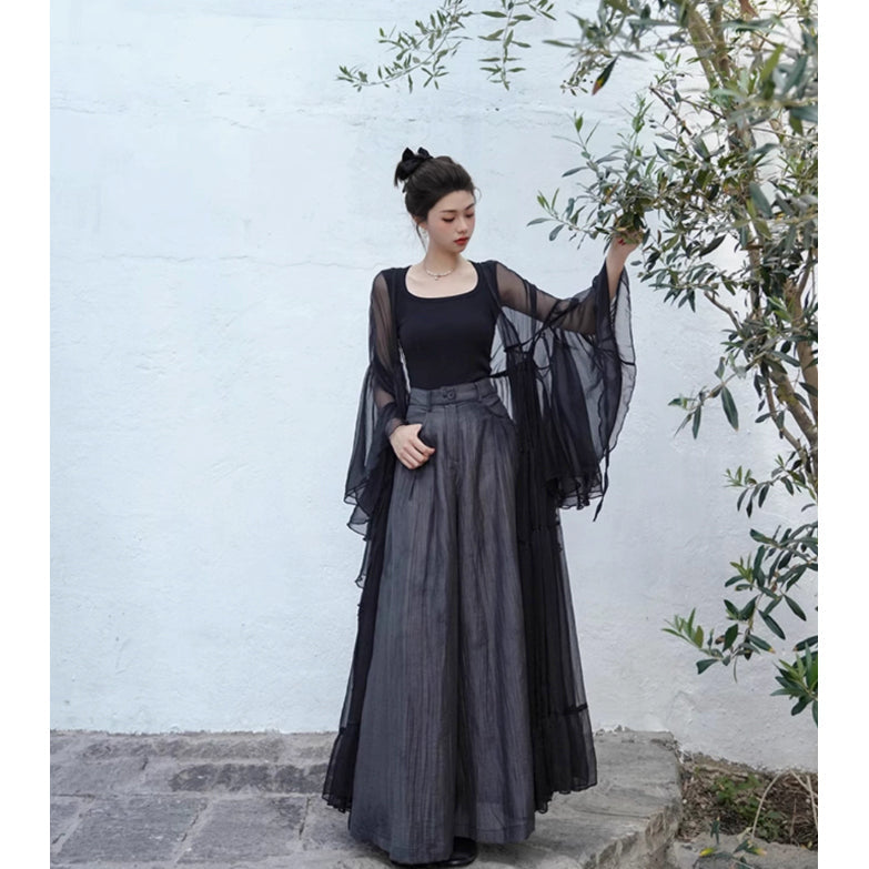 漆黒のお嬢様のロングカーディガン