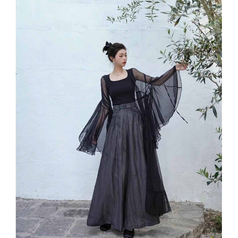 漆黒のお嬢様のロングカーディガン