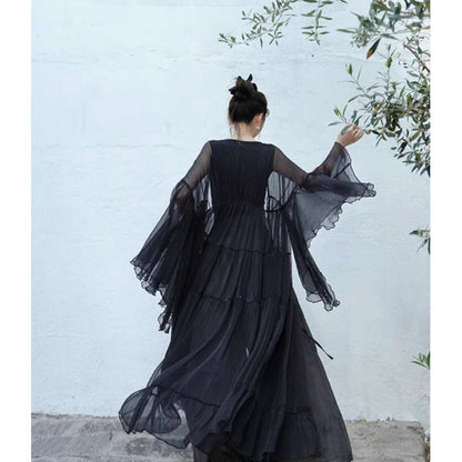 漆黒のお嬢様のロングカーディガン