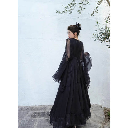 漆黒のお嬢様のロングカーディガン