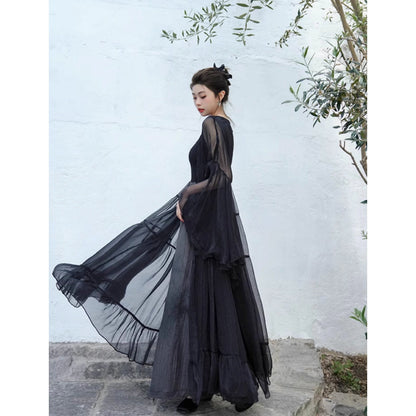 漆黒のお嬢様のロングカーディガン