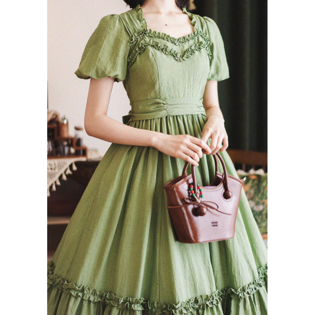 若緑のお嬢様のクラシカルワンピース[2025年7月下旬-8月上旬発送予定]