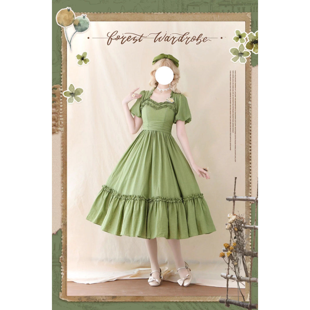 若緑のお嬢様のクラシカルワンピース[2025年7月下旬-8月上旬発送予定]