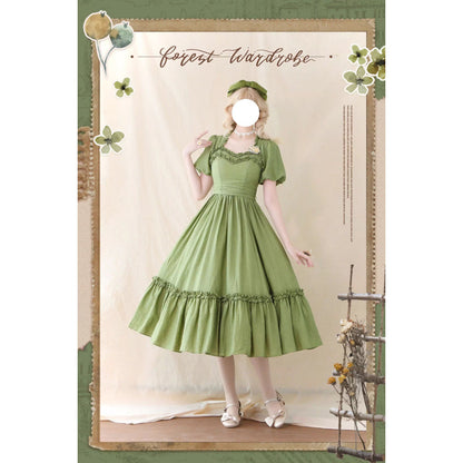 若緑のお嬢様のクラシカルワンピース[2025年7月下旬-8月上旬発送予定]