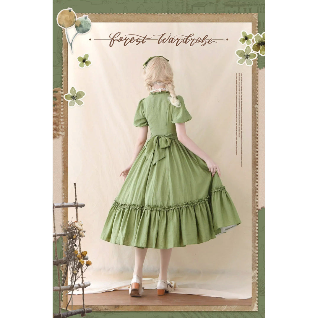 若緑のお嬢様のクラシカルワンピース[2025年7月下旬-8月上旬発送予定]