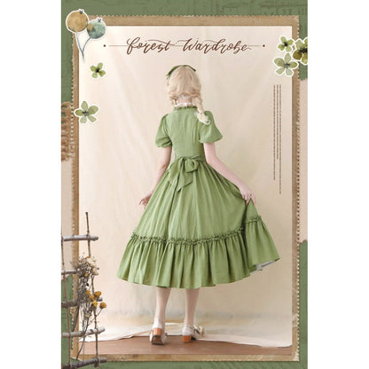 若緑のお嬢様のクラシカルワンピース[2025年7月下旬-8月上旬発送予定]