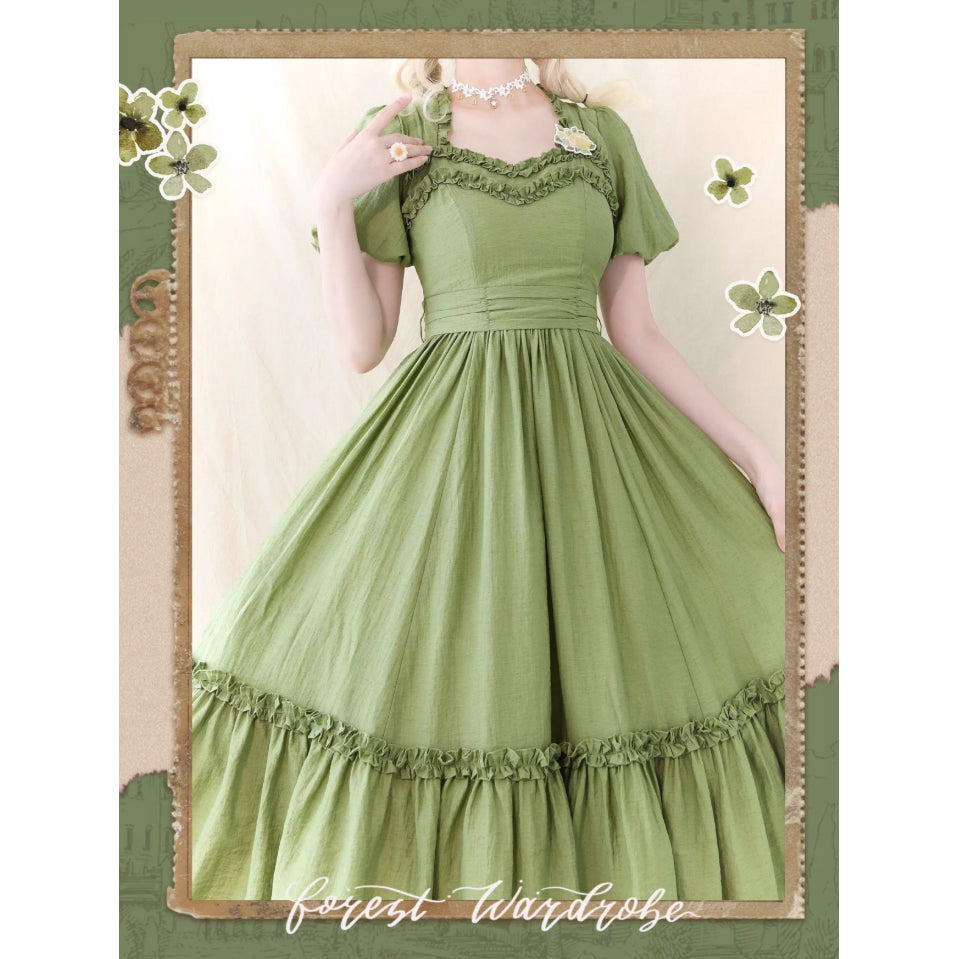 若緑のお嬢様のクラシカルワンピース[2025年7月下旬-8月上旬発送予定]
