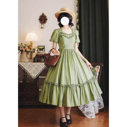 若緑のお嬢様のクラシカルワンピース[2025年7月下旬-8月上旬発送予定]
