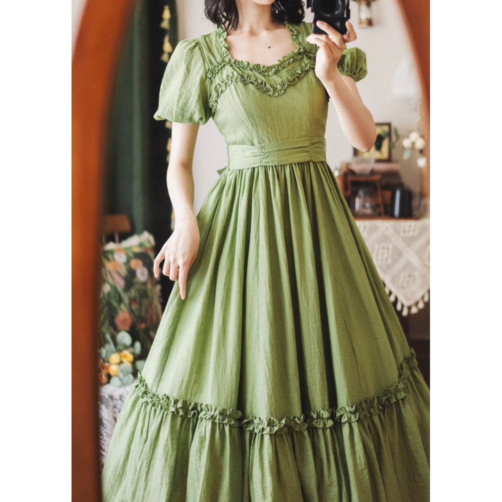 若緑のお嬢様のクラシカルワンピース[2025年7月下旬-8月上旬発送予定]