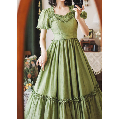 若緑のお嬢様のクラシカルワンピース[2025年7月下旬-8月上旬発送予定]