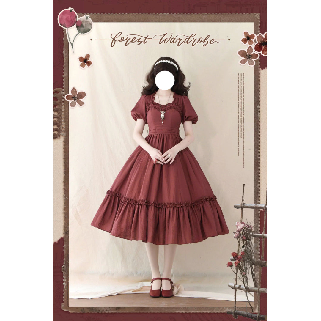 葡萄酒のお嬢様のクラシカルワンピース[2025年7月下旬-8月上旬発送予定]