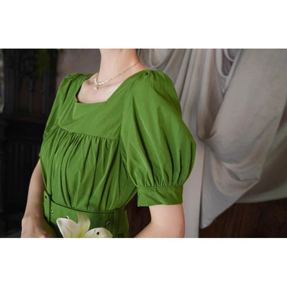 深碧のお嬢様のレトロワンピース