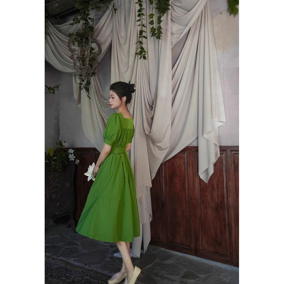 深碧のお嬢様のレトロワンピース