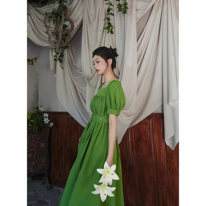 深碧のお嬢様のレトロワンピース