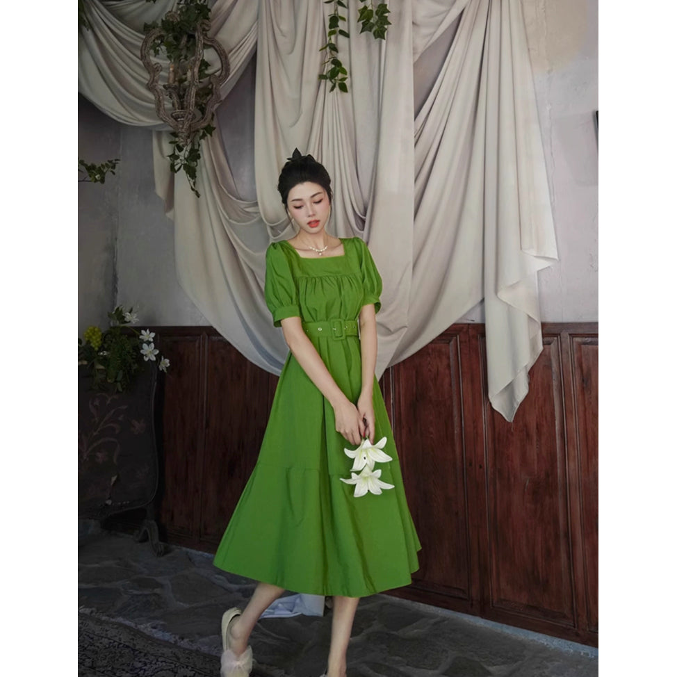 深碧のお嬢様のレトロワンピース