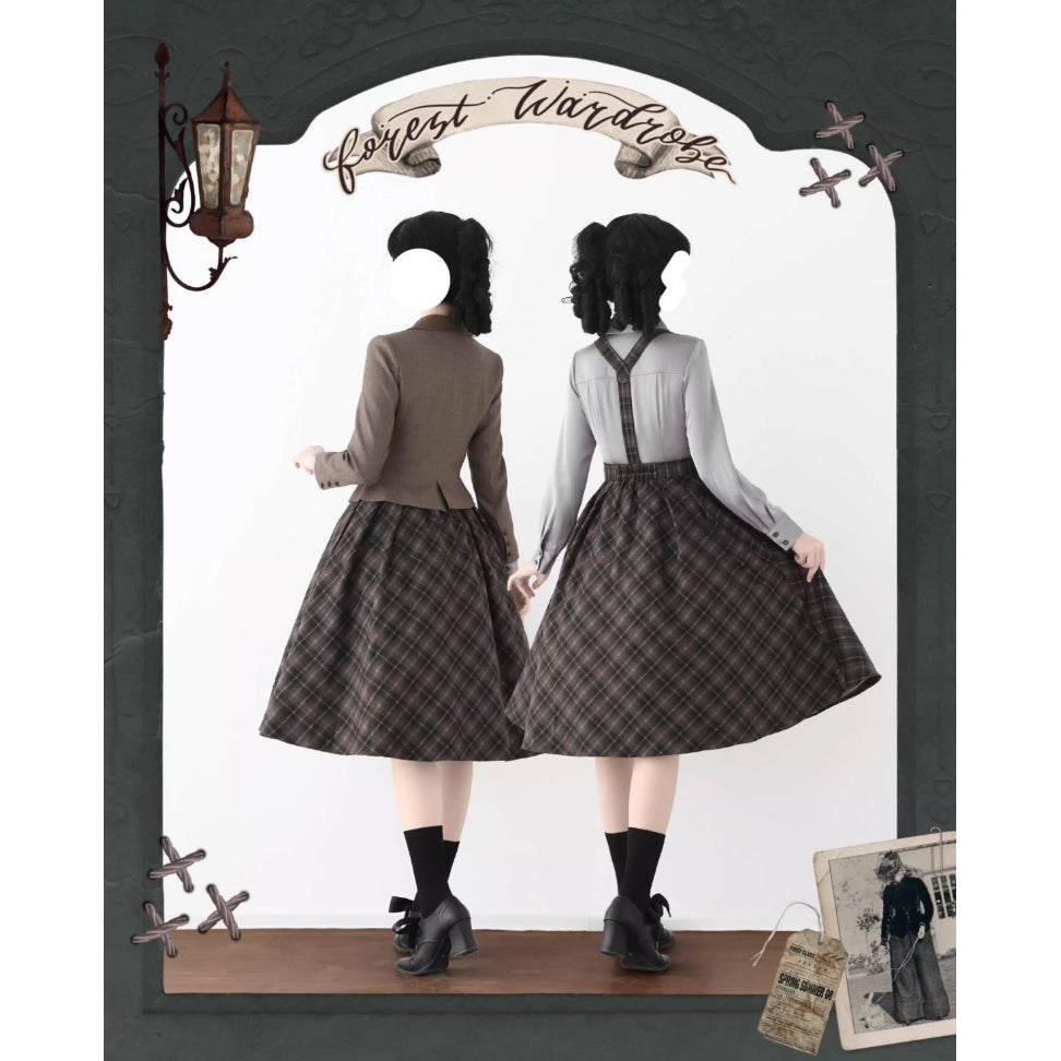 英国のお嬢様のクラシカルショートジャケット - Brown