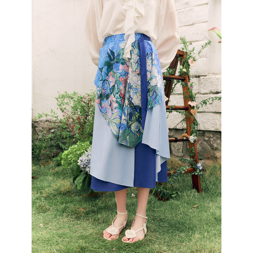 花咲く栗の枝のアシンメトリースカート